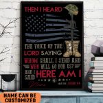 Veteran Boots Poster I Heard Here Am I Vintage Wall Art Independence Decor