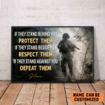 Old Veteran Poster – If They Stand Behind You, Protect Them Motivated Wall Art For Memories Day