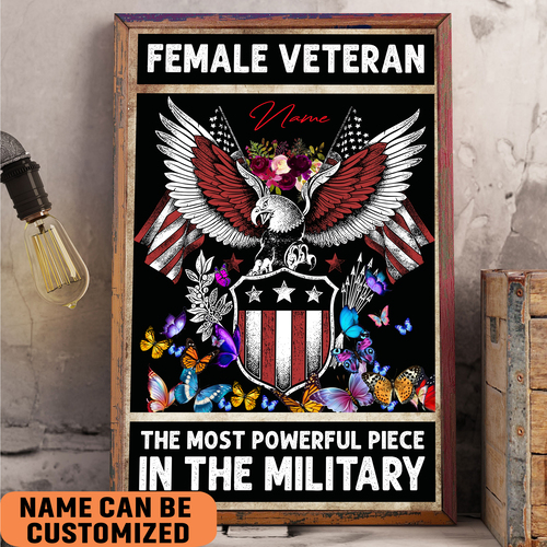 Pround Of Female Veteran By Choice Poster GIft For Memories Independence Day Home Decor