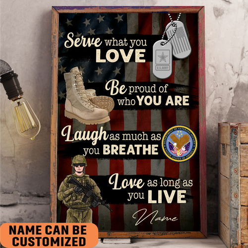 Veteran I Choose To Live By Choice Vintage Wall Art Poster Motivation Letter For Army Soldiers