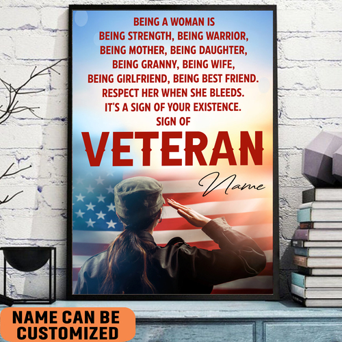 Sing Of Veteran Poster Army Soldiers Female Warrior Wall Art Woman’s Cave Home Decorate