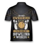 Custom Name I’m Not Swearing My Bowling Word Bowlering Zipped Polo Jersey
