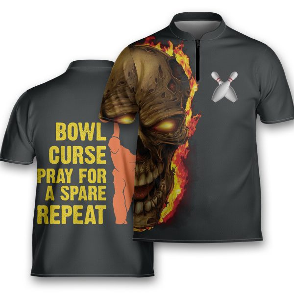 Bowl Curse Skull Bowling Polo Jersey Shirt