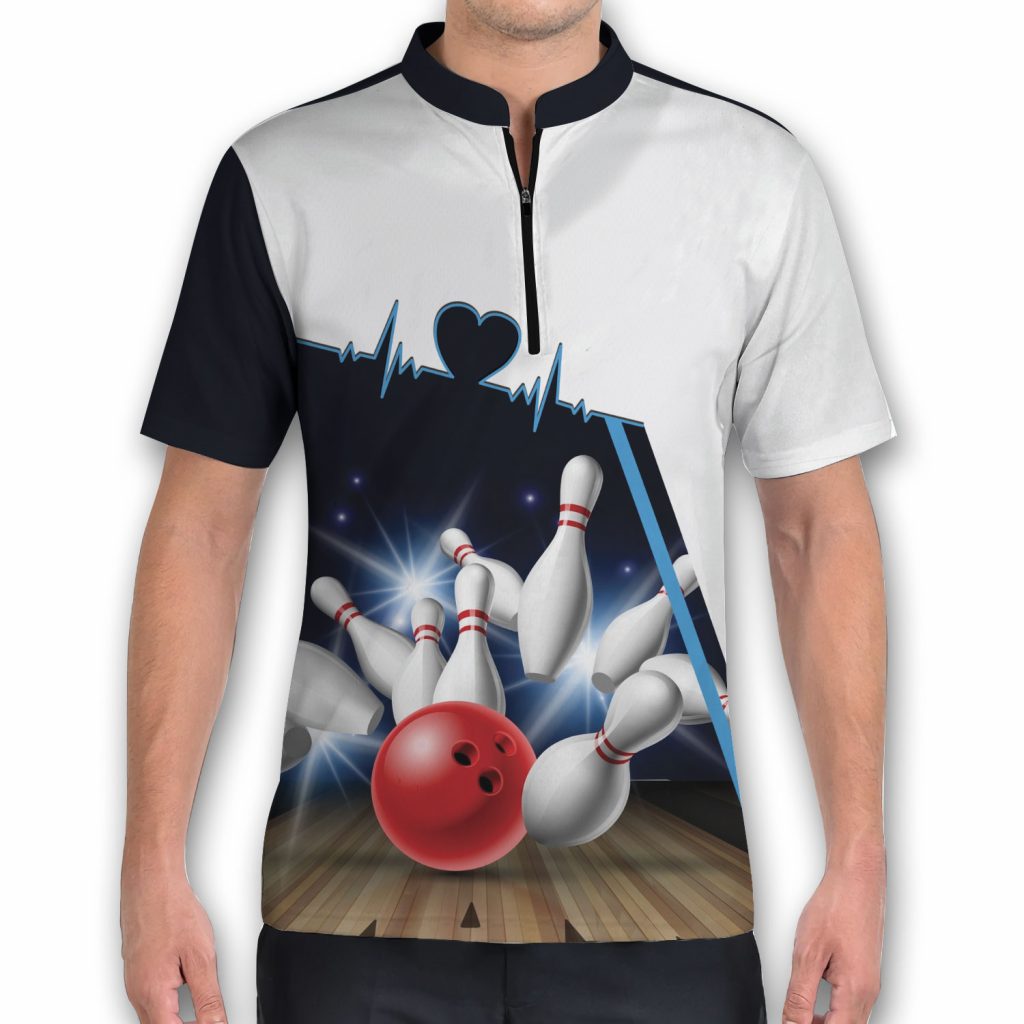 Life Is Like Bowling Keep Your Eyes On The Balls Bowling Jersey Shirt Flame Bowling Polo