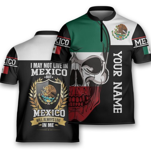 Personalized Skull Mexico Will Always Live In Me Bowling Jersey Polo