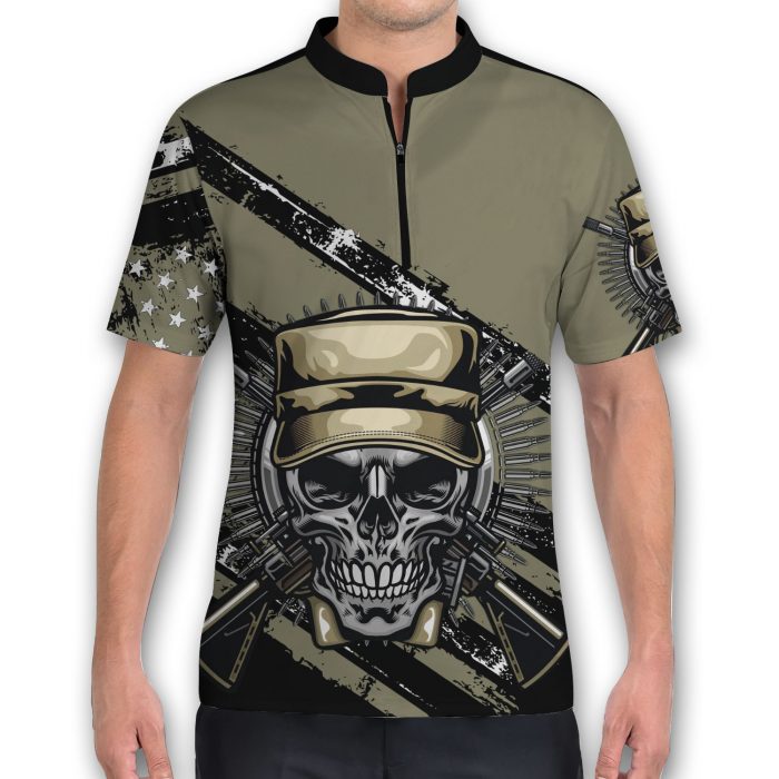 I Can I Did Us Army Veteran Bowling Jersey Polo Shirt