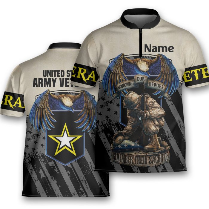 Honoring Our Heroes Us Army Veteran Polo Bowling Jersey Polo