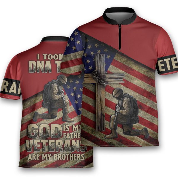 Solid US Army Veteran DNA Bowling Jersey Polo