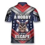 Custom Name American Flag Skull It Is Not Just A Hobby Bowling Polo Jersey