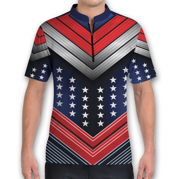 Custom Name American Flag Skull It Is Not Just A Hobby Bowling Polo Jersey