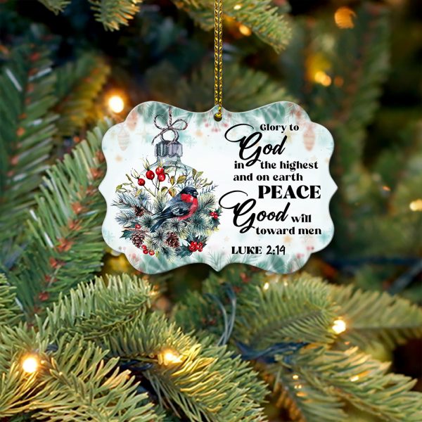 Glory To God In The Highest Heaven Wooden Christmas Tree Ornament