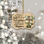 Let The Spirit Of God Gently Fill Our Hearts & Homes Wooden Ornament Christmas Tree Hangging