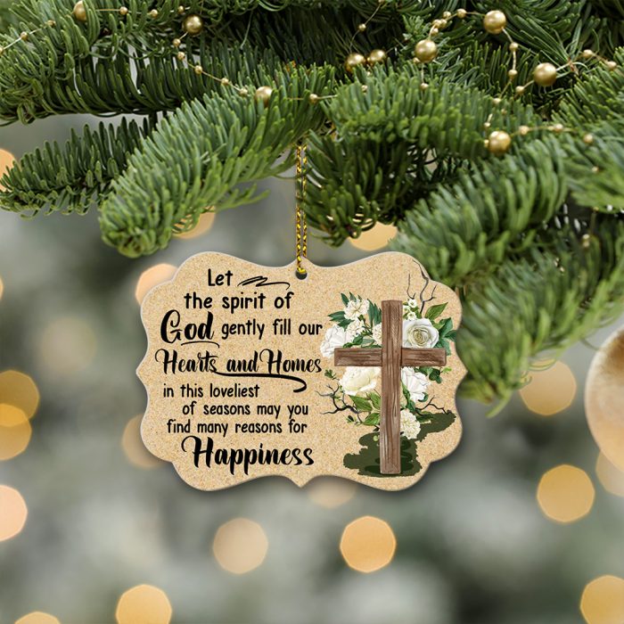 Let The Spirit Of God Gently Fill Our Hearts &Amp; Homes Wooden Ornament Christmas Tree Hangging