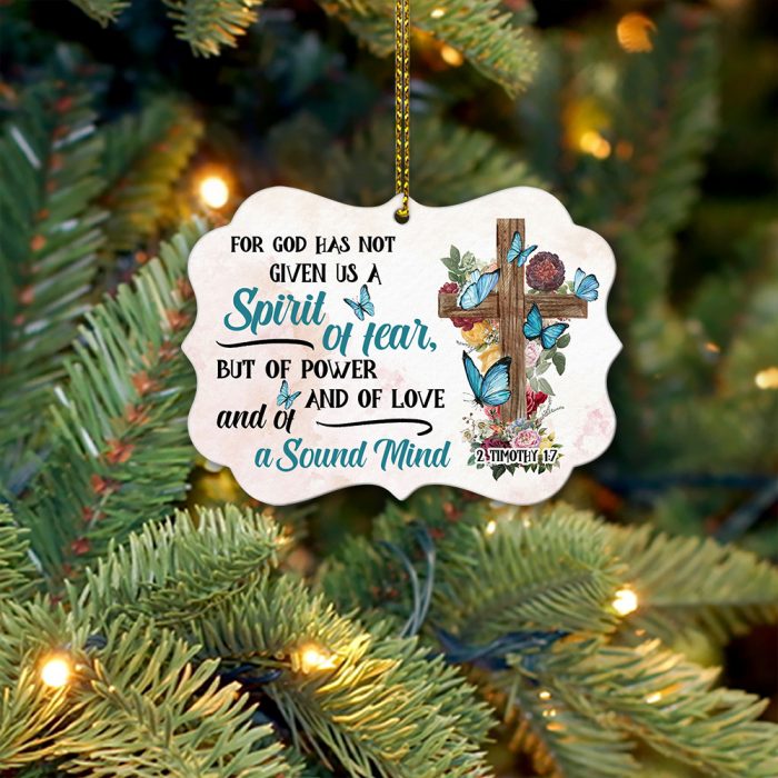 God Has Given Us Power And A Sound Min Wooden Ornaments Christmas Tree Hangging