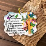 God promise Strength For the Day Wooden Ornaments Christmas Tree Hangging