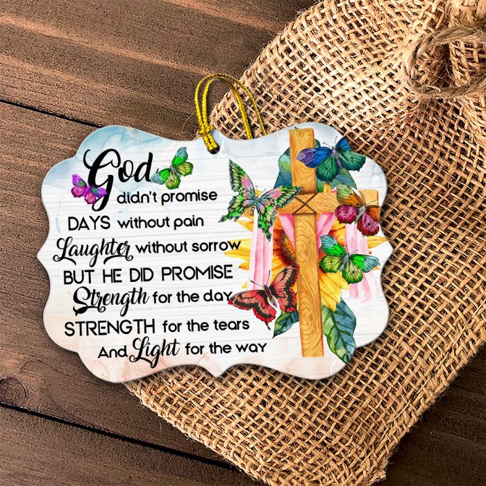 God Promise Strength For The Day Wooden Ornaments Christmas Tree Hangging