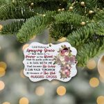 I Still Believe In Amazing Grace Floral Cross Wooden Ornaments Christmas Gift