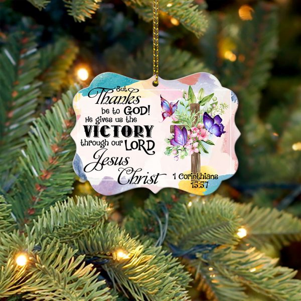 Pretty Cross And Flower Where God Guides Wooden Ornament Christmas Religious Gift