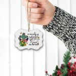 In This House We Stand Floral Cross Wooden Ornaments Christmas Tree Hangging