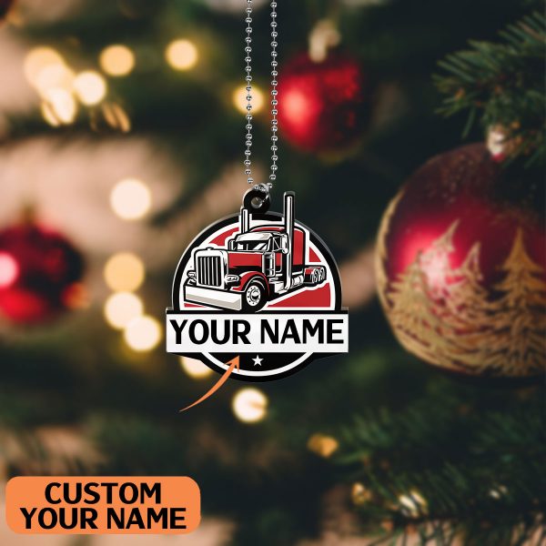 Custom Name Snowmobile Biker Car Ornament Christmas Tree Hangging
