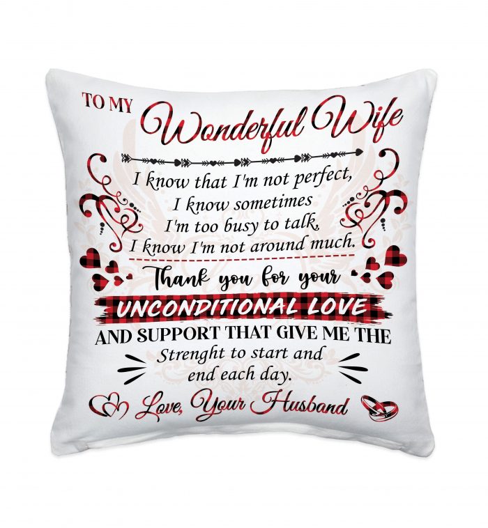 Personalized To My Wonderful Wife Thank You Pillow Case
