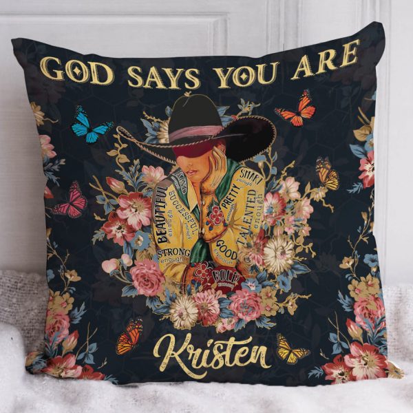 Cowgirl Faith God Say You Are Custom Name Pillow Pillow Case
