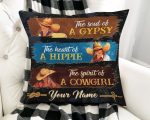 Cowgirl The Soul Of A Gypsy Custom Name Pillow Case