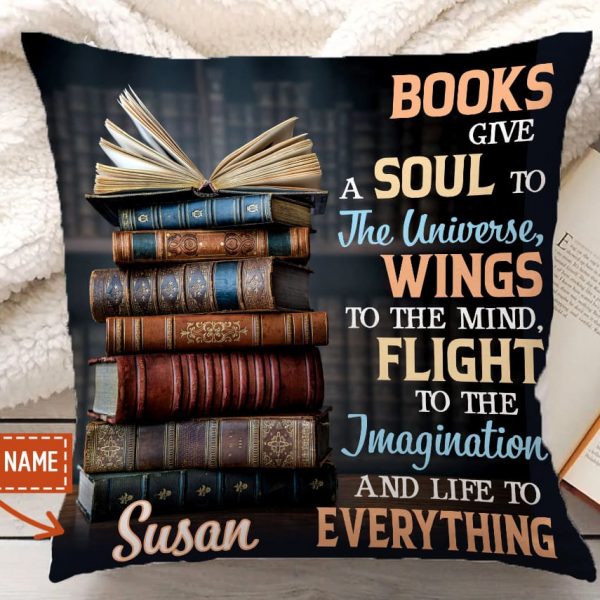 Books Heart And Soul For Friends And Relatives Souvenirs Pillow Cover Custom Name