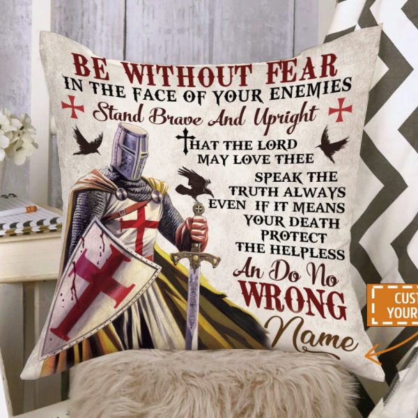 Knight Templar Warrios Quotes Custom Name Pillow Case