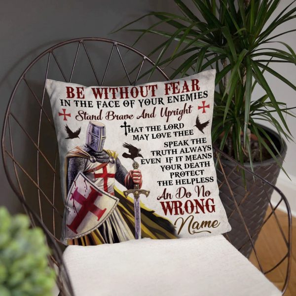 Knight Templar Warrios Quotes Custom Name Pillow Case