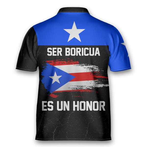 Customize Name Puerto Rico AOP Bowling Jersey Style Polo Puerto Rican Zipper Shirt