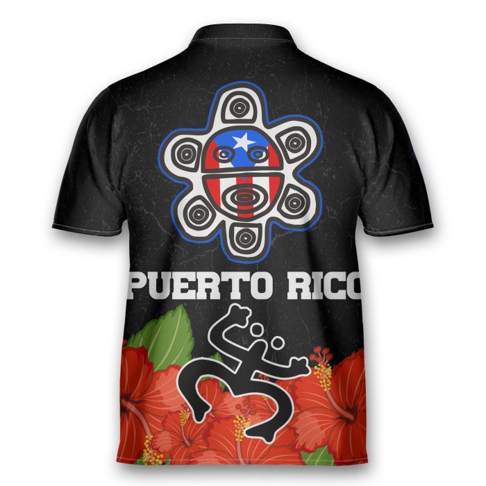 Customize Name Puerto Rico Aop Bowling Jersey Style Polo Men’S Shirt Gift For Puerto Rican