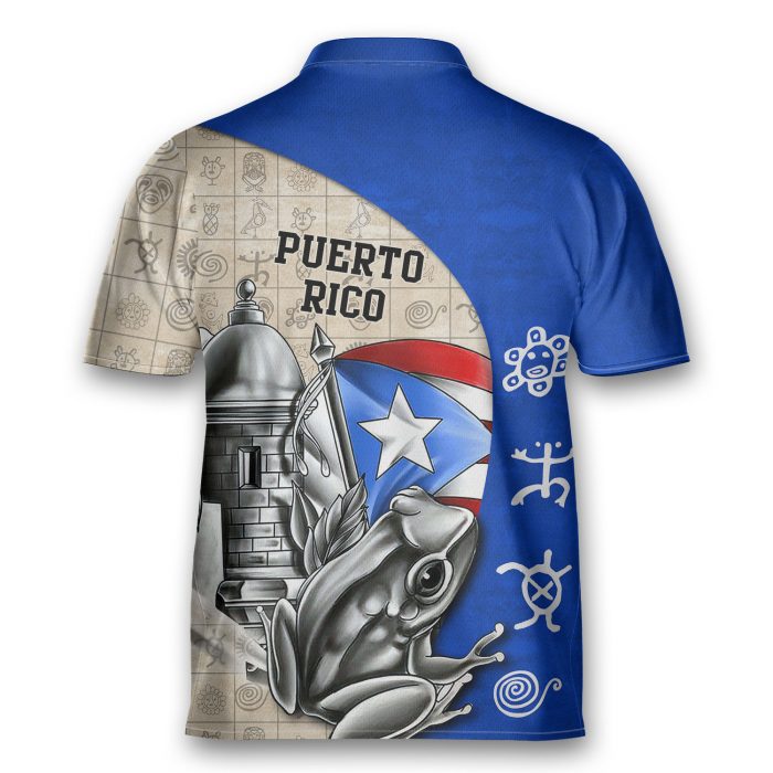 Unisex Personalized Puerto Rico Flag Coqui Bowling Jersey Style Polo Men’S Shirt 02