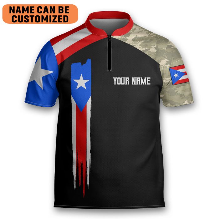 Custom Freedom Isn’T Free Soldier Puerto Rico Bowling Jersey Style Puerto Rican Polo Zipper