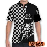 Racing DIRT TRACK Lover Customized Bowling Jersey Zipper Polo Shirt