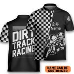 Racing DIRT TRACK Lover Customized Bowling Jersey Zipper Polo Shirt