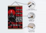 Pain Is Your Friend Japanese Samurai Poster Canvas Japan Warrior Wall Art Print Wooden Hanger Canvas