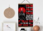 Pain Is Your Friend Japanese Samurai Poster Canvas Japan Warrior Wall Art Print Wooden Hanger Canvas