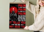 Pain Is Your Friend Japanese Samurai Poster Canvas Japan Warrior Wall Art Print Wooden Hanger Canvas