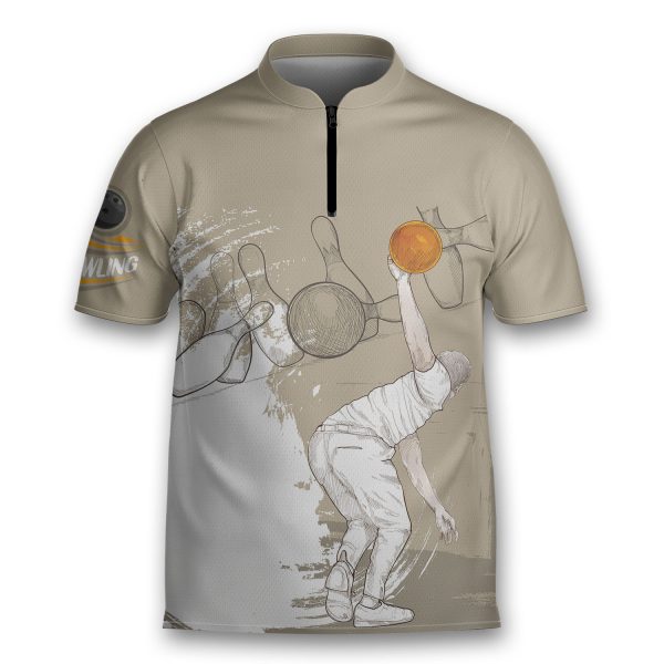 Bowling Retro My Drinking Team Has A Bowling Problem Bowling Jersey Zipper Shirt