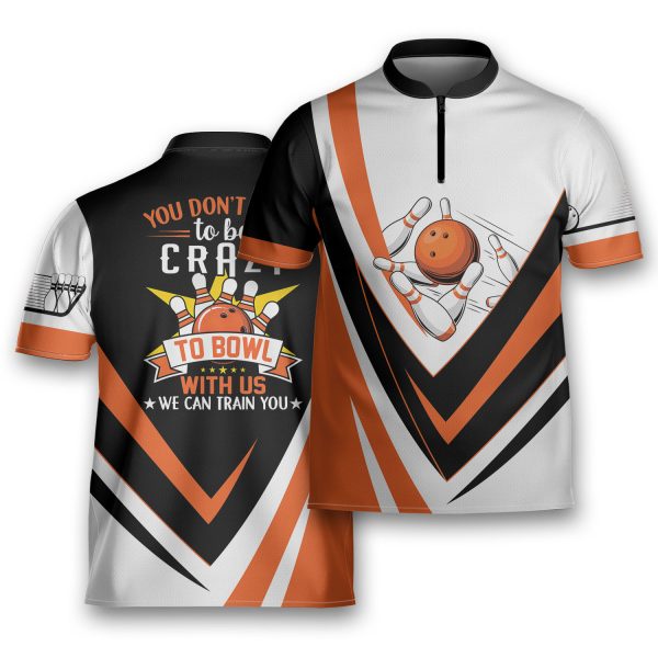 Personalized 3D Bowling Fire For Bowling Team Player Uniform Bowling Jersey Zipper
