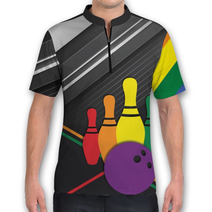 Trans Shirt Bowling, Funny Lesbian Bowling Jersey Zipper Shirt