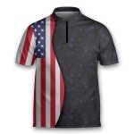 US Flag Who Give A Split Bowler Bowling Jersey Zipper Shirt
