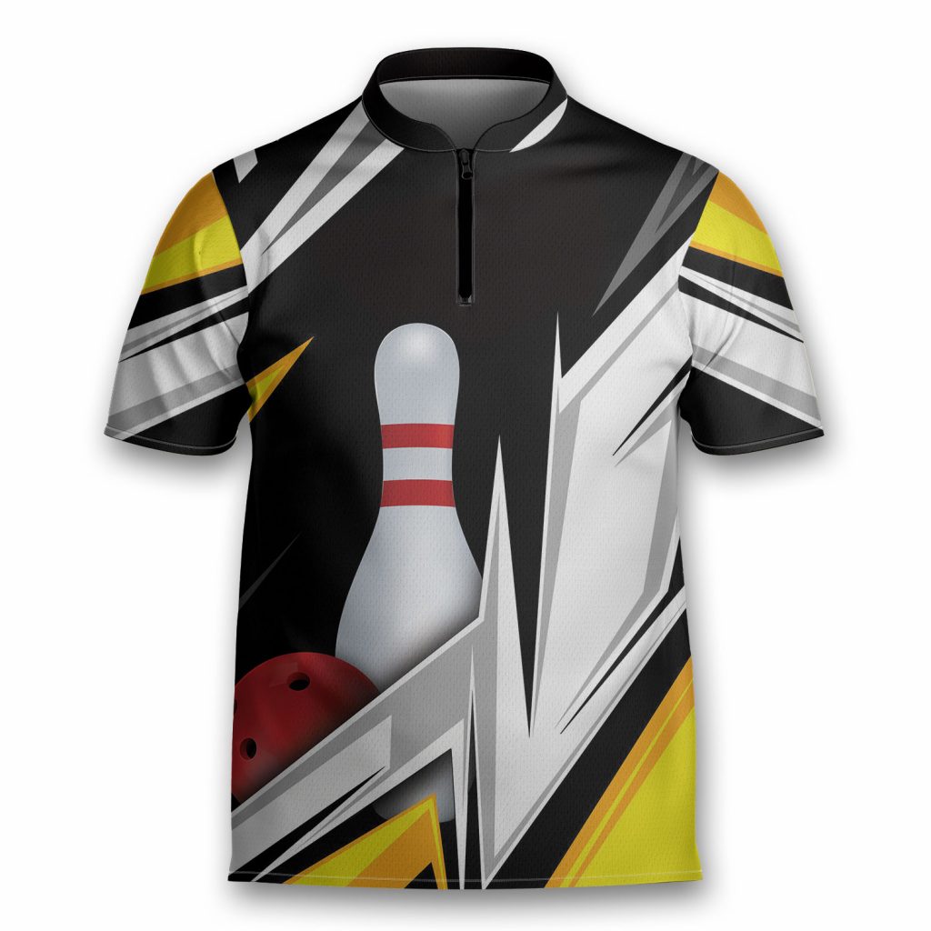 Funny Bowling King Game Team Bowling Jersey Zipper Shirt
