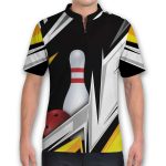 Funny Bowling King Game Team Bowling Jersey Zipper Shirt