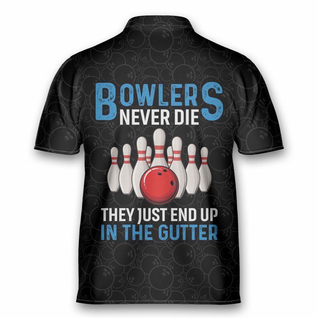 Bowlers Just End Up In The Gutter Flame Bowling Jersey Zipper Shirt
