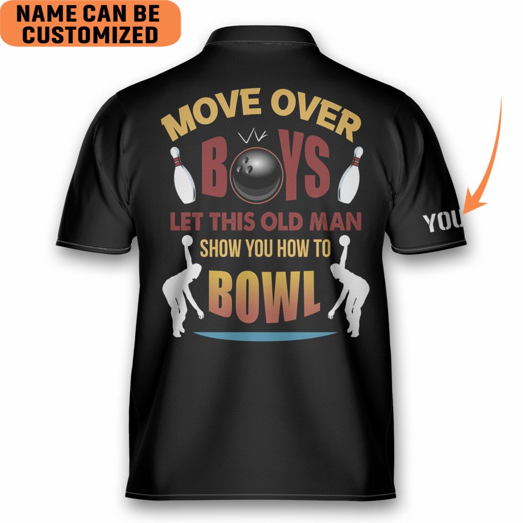 Bowling Move Over Boys Bowling Jersey Zipper Shirt Custom Name