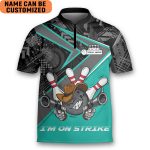 Bowling I’m On Strike Personalized Game Team Bowling Jersey Zipper Shirt