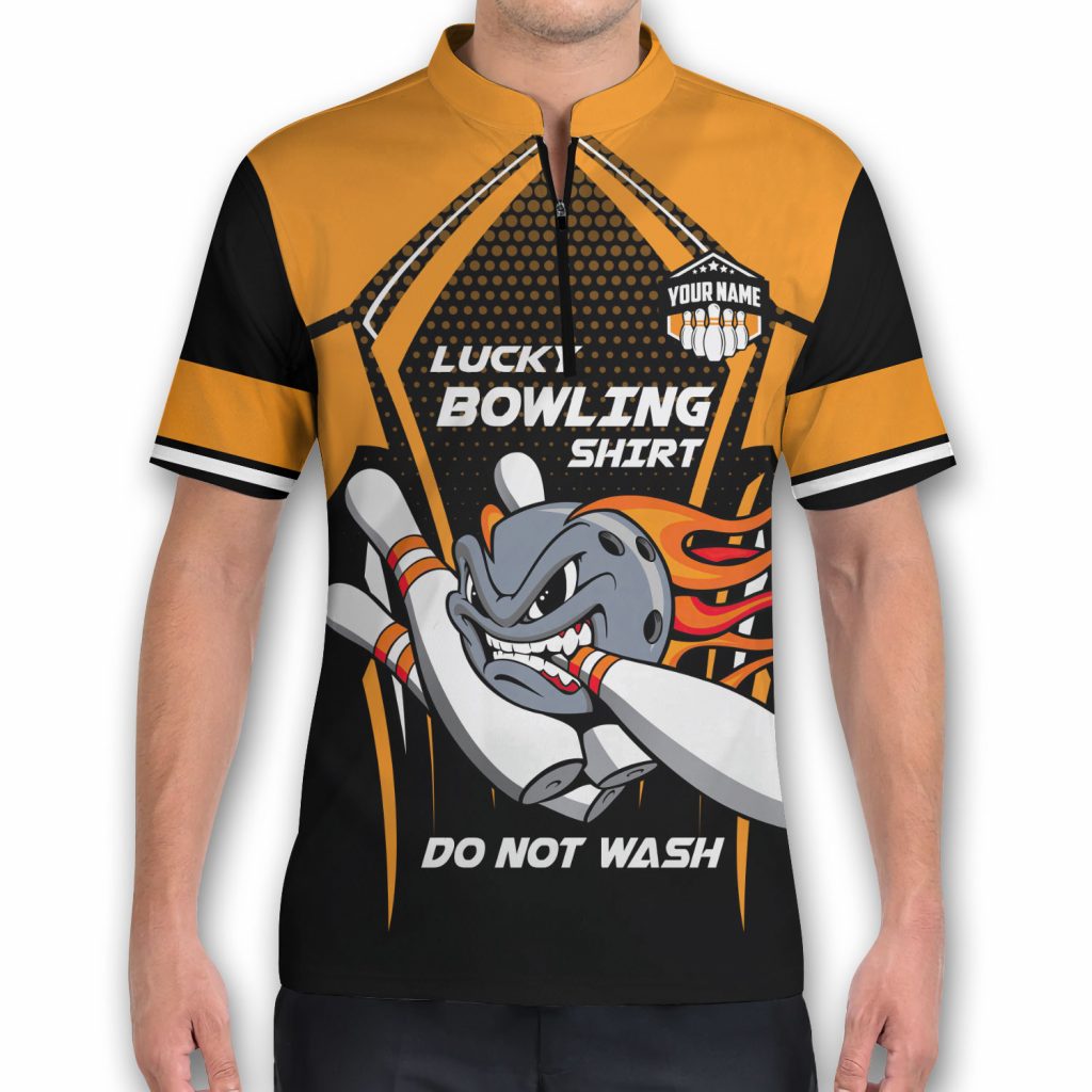 Lucky Bowling Do Not Wash Personalized Game Team Bowling Jersey Zipper