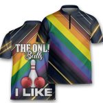 Gay Pride The only balls I like Gay Lesbian Game Team Bowling Jersey Zipper